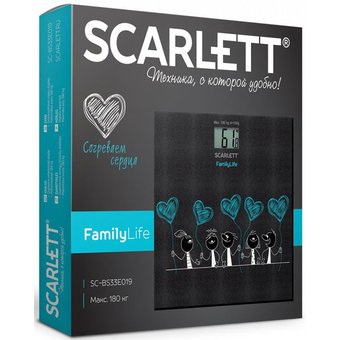  Весы напольные Scarlett SC-BS33E019 черный/рисунок 