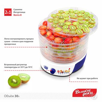  Сушка для фруктов и овощей Великие Реки Волга-8 8под. прозрачный 