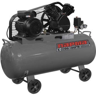  Компрессор поршневой Парма K-2200/100РМ 02.014.00007 серый/черный 
