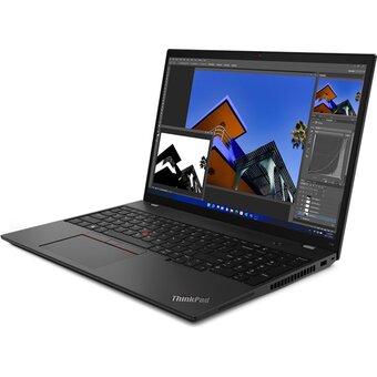  Ноутбук Lenovo ThinkPad T16 G1 (21BV00E5RT) Core i5 1235U 8Gb SSD512Gb Intel Iris Xe graphics 16" IPS WUXGA (1920x1200) noOS black WiFi BT Cam 