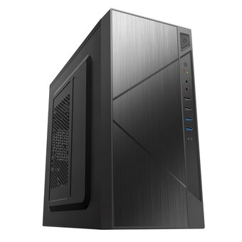  Корпус Foxline Case Forza FZ-059-SX450R-U32C mATX case, black, w/PSU 450W 12cm, w/2xUSB2.0, w/2xUSB3.0, w/1xType-C (USB2.0), w/pwr cord, w/o FAN 