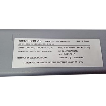  Электроды для нержавеющих сталей GOLDEN BRIDGE A002/E308L (817) 