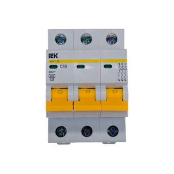  Выключатель автоматический IEK ВА47-29 (MVA20-3-050-C) 3Р 50А 4,5кА х-ка С 