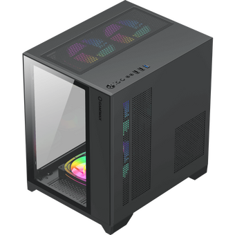  Корпус GameMax Infinity Mini Black без БП (Micro ATX, Черный, 1*USB 3.0, 2*USB 2.0, Зак. стекло) 