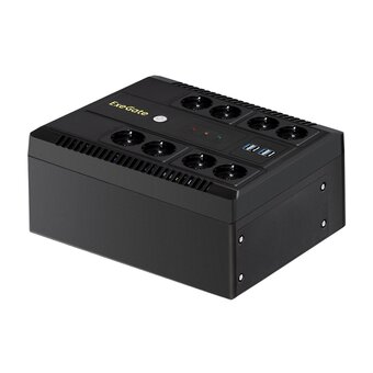  ИБП ExeGate Neo Smart LHB-650.LCD.AVR.8SH.CH.RJ.USB (EX295013RUS) 650VA/390W, LCD, AVR, 8*Schuko, RJ45/11, USB, 4*USB-порта для зарядки, Black 