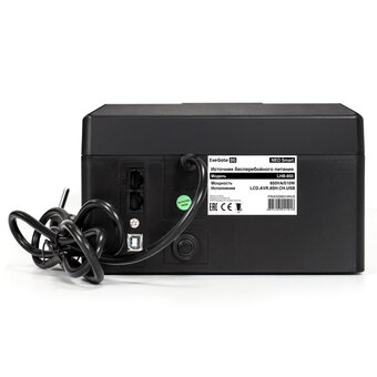  ИБП ExeGate Neo Smart LHB-850.LCD.AVR.8SH.CH.RJ.USB (EX295014RUS) 850VA/510W, LCD, AVR, 8*Schuko, RJ45/11, USB, 4*USB-порта для зарядки, Black 