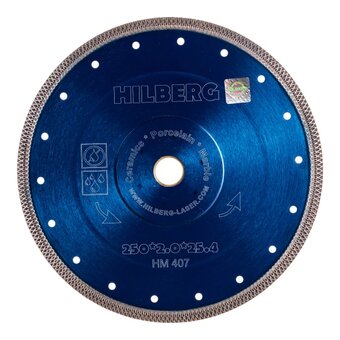  Диск алмазный отрезной Hilberg Турбо ультратонкий х-тип HM407 250x25,4x22,23 