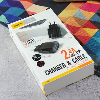  СЗУ Aspor A812 3USB 2.4A, black 