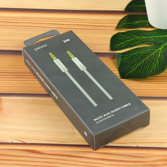  Аудио-кабель PERO MC-01 2x3.5 Jack серебряный 2м 