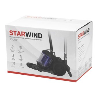  Пылесос Starwind SCV2040 серый/фиолетовый 