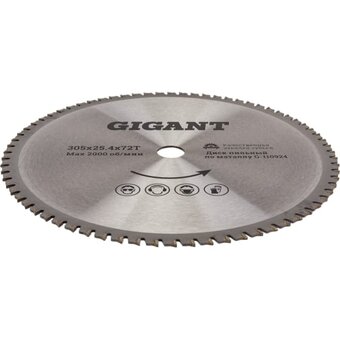  Диск пильный металл Gigant G-110924 305x25.4x72T 