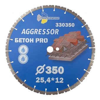  Диск алмазный отрезной TRIO-DIAMOND Pro Aggressor 330350 350x25,412 бетон 