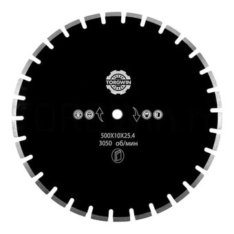  Диск алмазный сегментный TORGWIN (T133305) 500x4,0x10x25,4 мм асфальт 