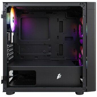  Корпус 1STPLAYER DK D3-B Black (D3-B-BK-2F1P-1F1) / mATX / 1x120mm 2x140mm LED fans inc. 