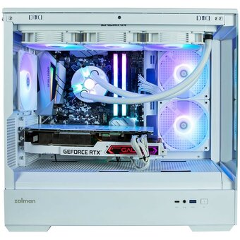  Корпус ZALMAN P30 White, MATX, White, Window, 2x3.5", 3x2.5", 1xUSB Type-C, 1xUSB3.0, Side 2x120mm ARGB, Rear 1x120mm ARGB 