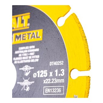  Алмазный диск отрезной по металлу DEWALTDT40252-QZ125mm 