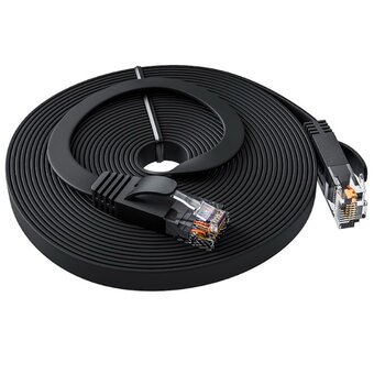  Патч-корд Greenconnect Prof GCR-52865 плоский прямой 20.0m, UTP медь RJ45, кат.6, черный 