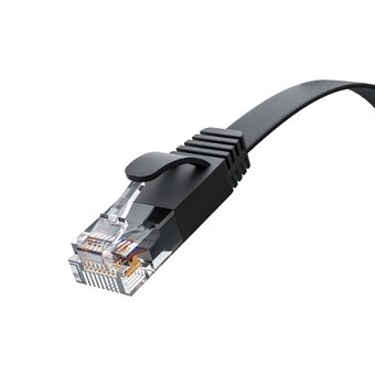  Патч-корд Greenconnect Prof GCR-52865 плоский прямой 20.0m, UTP медь RJ45, кат.6, черный 