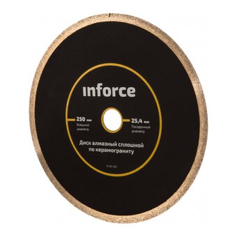  Диск алмазный сплошной керамогранит Inforce 11-01-512 250х25,4 мм 