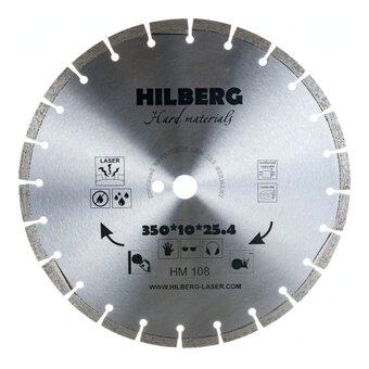  Диск алмазный отрезной Hilberg Hard Materials Лазер HM108 350x25,4x12 