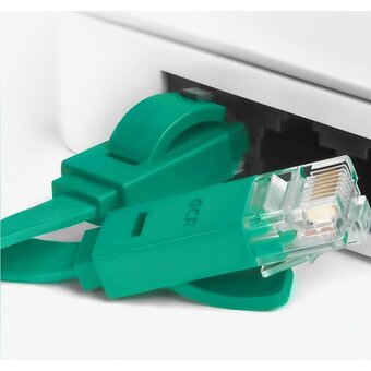  Патч-корд Greenconnect Prof GCR-LNC625-15.0m плоский прямой 15.0m, UTP медь кат.6, зеленый 