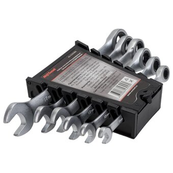  Набор ключей комбинированных AV Steel AV-035060 трещоточных 6 предм. 
