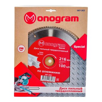  Диск пильный твердосплавный MONOGRAM Special 087-263 216х30мм 