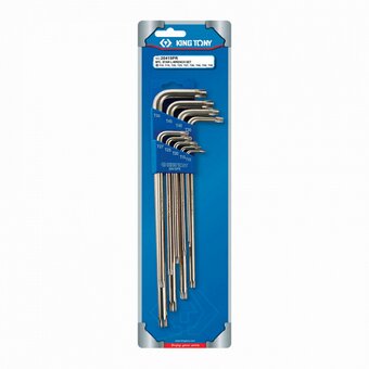  Набор ключей Torx KING TONY 20419PR Г-образных T10-T50, с отверстием, 9 предметов 
