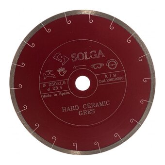  Диск алмазный Solga Diamant Hard Ceramics 20010250 сплошной керамогранит 250мм/25,4 