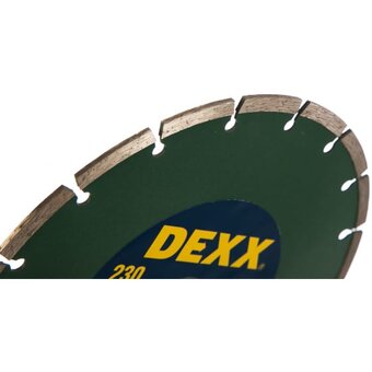  Круг отрезной алмазный универсальный, сегментный, для УШМ DEXX 36701-230_z01 230x7x22,2мм 