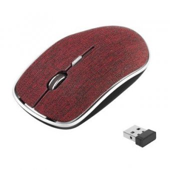  Мышь Perfeo Wireless Fabric, 4 кн, 800-1600 dpi, USB, ткань бордо (PF-3824-WOP-RD) 