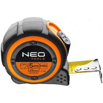  Рулетка NEO Tools 67-185 стальная лента 5м x 25мм магнит 