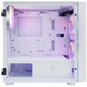  Корпус 1STPLAYER DK D3-B White (D3-B-WH-2F1P-W-1F1-W) / mATX / 1x120mm 2x140mm LED fans inc. 