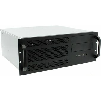  Корпус Procase EM439-B-0 черный 4U глубина 390мм, внешн 1x5.25, внутр 4xHDD, MB 12"x13", без Б/П PS2 
