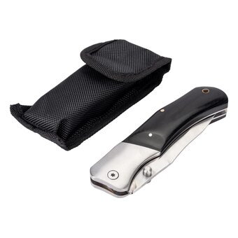  Нож складной Stinger YD-5303L, 100мм серебристый, рукоять сталь/дерево серебристо-черный 