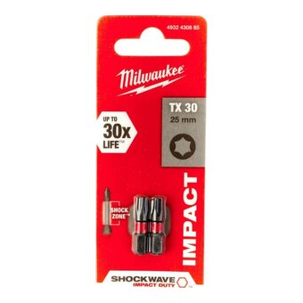  Насадка Milwaukee 4932430885 Shockwave TX30 25мм 2шт 