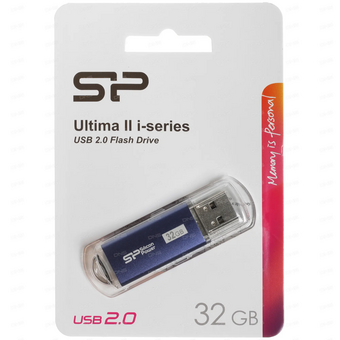  USB-флешка Silicon Power SP032GBUF2M01V1B 32Gb Ultima II, USB 2.0, Синий 