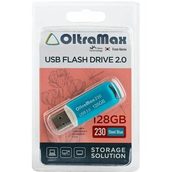  USB-флешка OLTRAMAX OM-128GB-230-Steel Blue 