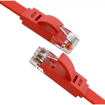  Патч-корд Greenconnect Prof GCR-LNC624-7.5m плоский прямой 7.5m, UTP медь кат.6, красный 