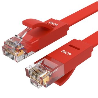  Патч-корд Greenconnect Prof GCR-LNC624-7.5m плоский прямой 7.5m, UTP медь кат.6, красный 