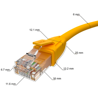  Патч-корд Greenconnect GCR-52376 прямой 7.5m UTP кат.6, желтый 