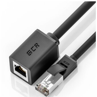  Удлинитель патч-корда Greenconnect GCR-51798 прямой 1.5m, FTP медь, кат.6, черный 