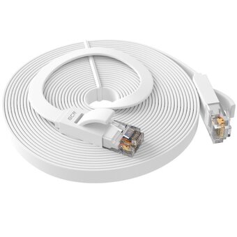  Патч-корд Greenconnect Prof GCR-51794 плоский прямой 5.0m, UTP медь кат.6, белый 