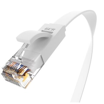  Патч-корд Greenconnect Prof GCR-51794 плоский прямой 5.0m, UTP медь кат.6, белый 
