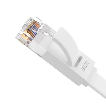  Патч-корд Greenconnect Prof GCR-51794 плоский прямой 5.0m, UTP медь кат.6, белый 