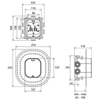  Скрытая часть смесителя Ravak R-Box Vari RB 072.50 X070139 