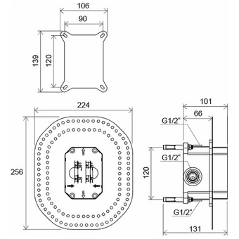  Скрытая часть смесителя Ravak R-box RB 070.50 (X070052) 