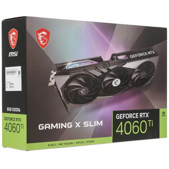  Видеокарта MSI Nvidia GeForce RTX 4060TI (RTX 4060 Ti Gaming X Slim 8G) PCI-E 4.0 8192Mb 128 GDDR6 2670/18000 HDMIx1 DPx3 HDCP Ret 