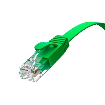  Патч-корд Greenconnect Prof GCR-52842 плоский прямой 3.0m, UTP медь RJ45, кат.6, зеленый 