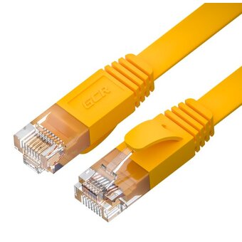  Патч-корд Greenconnect Prof GCR-52829 плоский прямой 3.0m, UTP медь RJ45, кат.6, желтый 